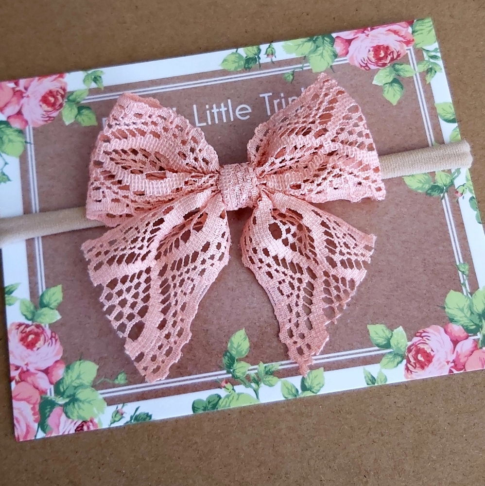 2 for $10 Peach Baby Bow Headband